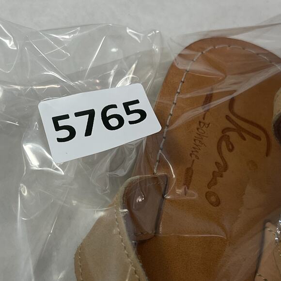 Skemo Sandals Womens 8.5 US 39 Silver Sand Dollar Toe Loop Flats Boho Leather - Picture 11 of 11